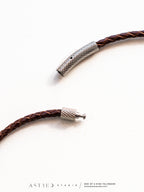 Macrame Necklace Master Quartz IV: Tabular with Mineral Inclusions