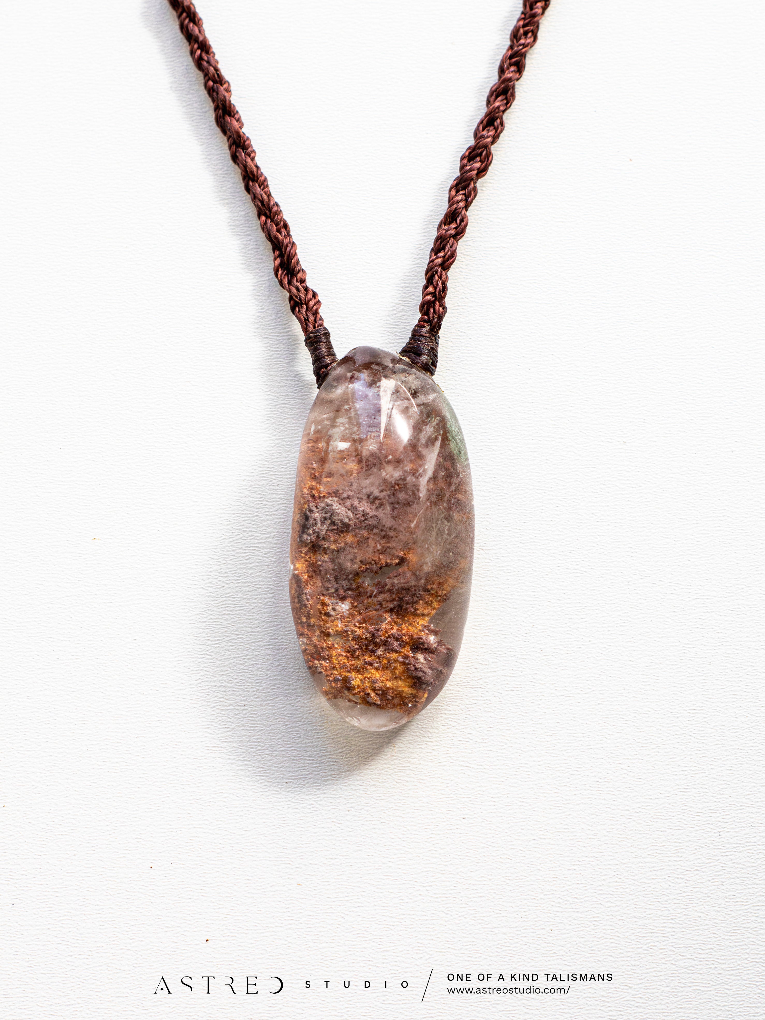 Collar Macrame Cuarzo Maestro III: Chamánico