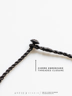 Collar Macrame Obsidiana Caoba y Turmalina Negra