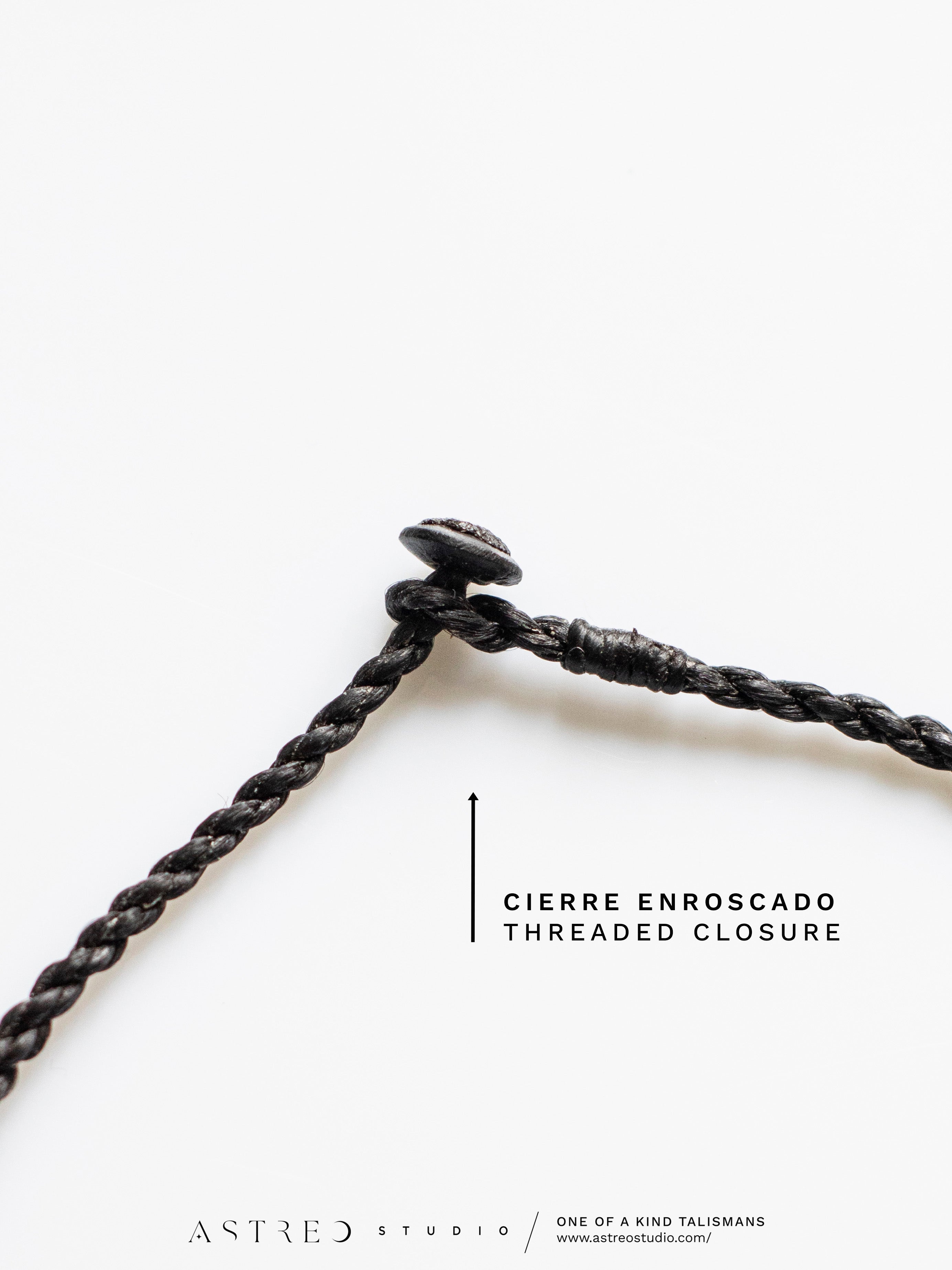 Collar Macrame Obsidiana Caoba y Turmalina Negra
