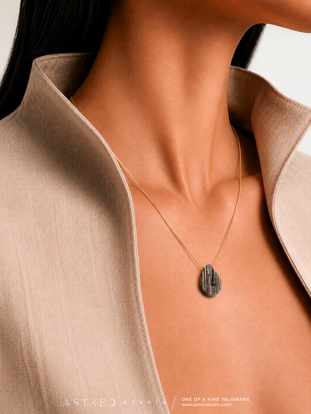 Zwarte Toermalijn Macramé Ketting 