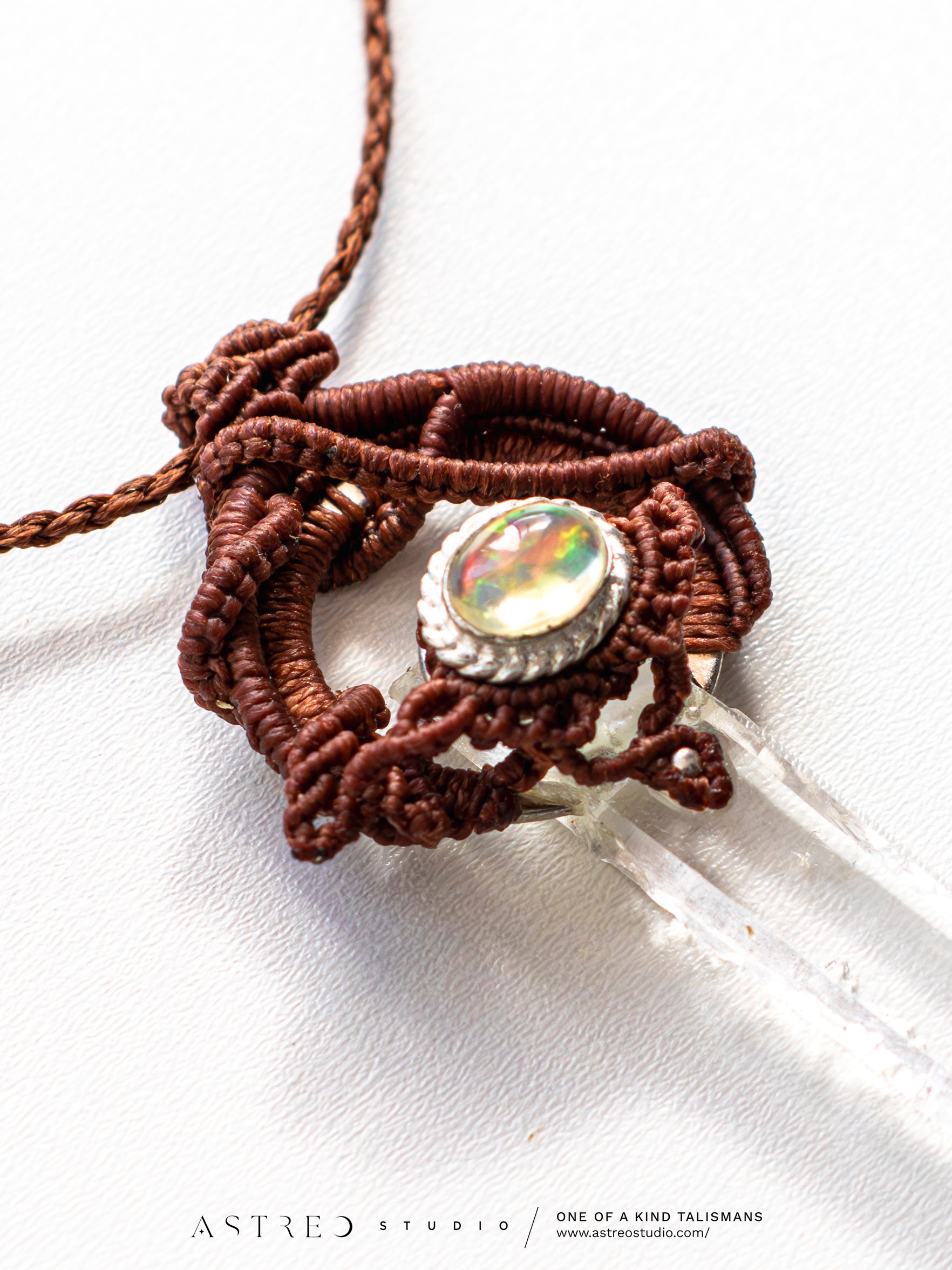 Collar Macrame Cuarzo Maestro I: Varita Lemuriana