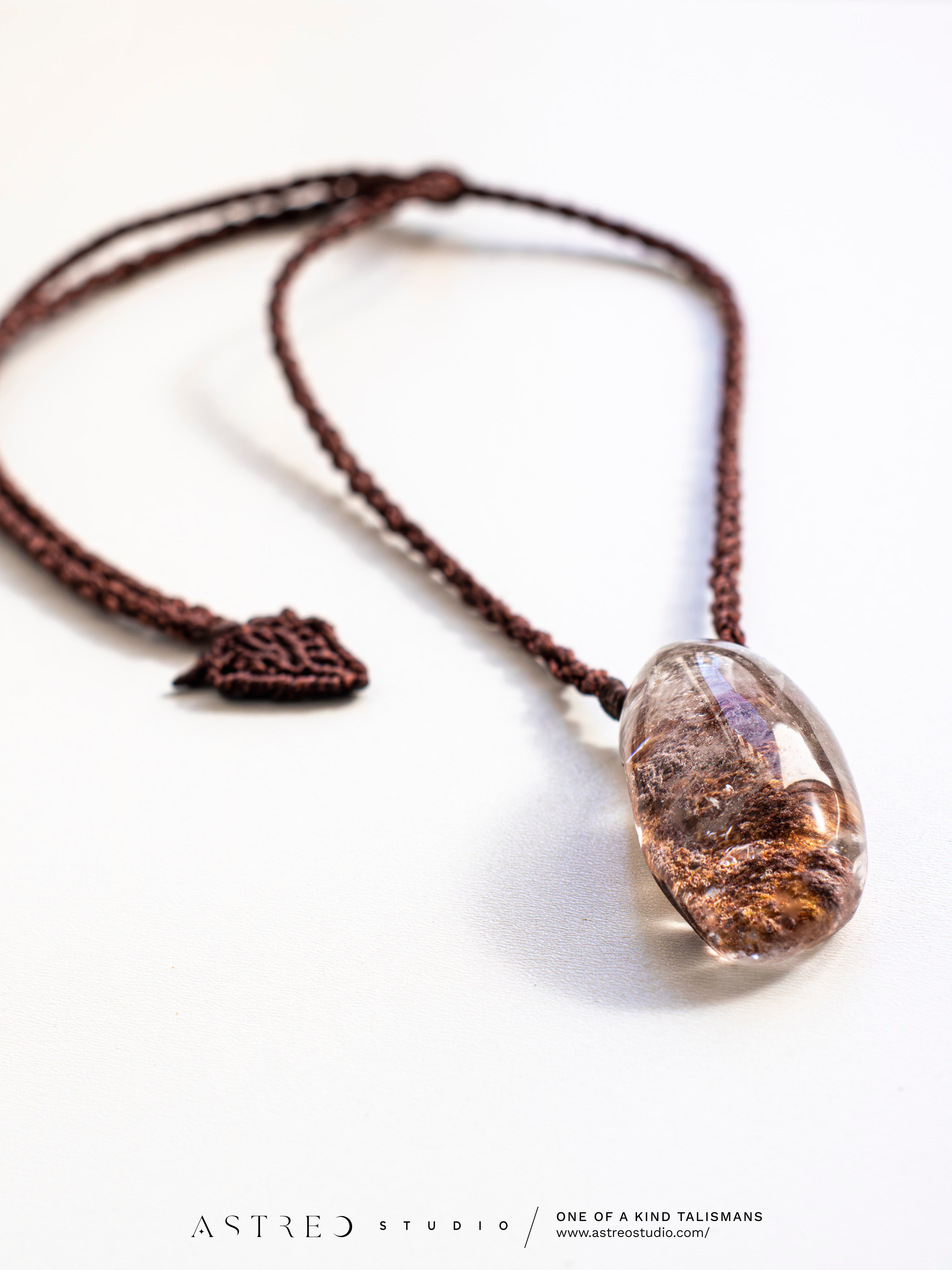 Collar Macrame Cuarzo Maestro III: Chamánico