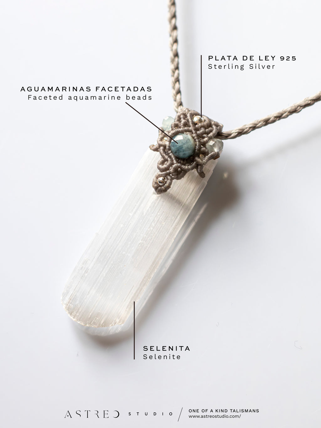 Macramé Labradoriet Ketting XL 