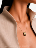 Collar Cadena con Obsidiana Dorada