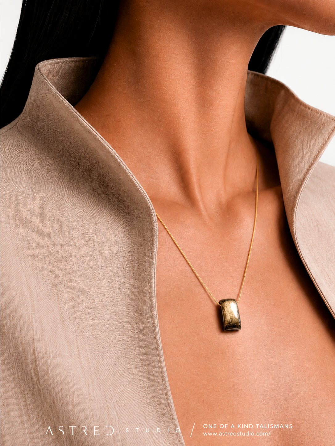Zilveren obsidiaan ketting 