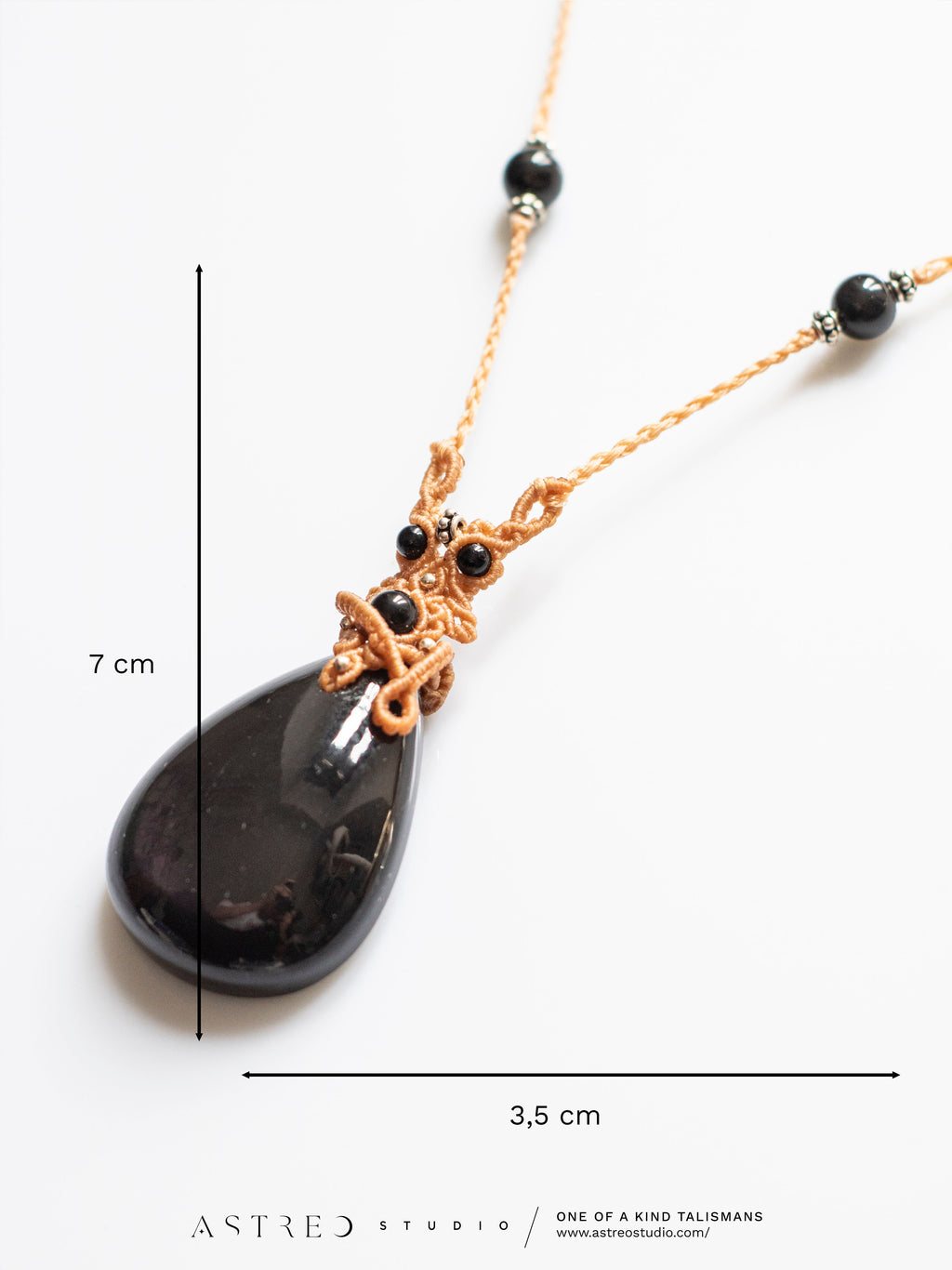 Collar Macrame Obsidiana Arcoiris