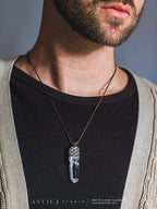 Eenvoudige verstelbare macramé ketting met diverse kwartsstenen 