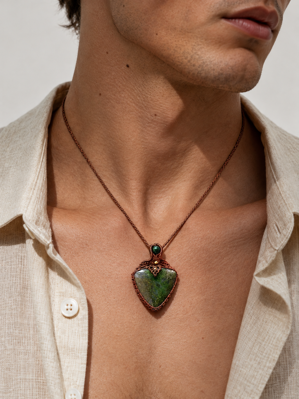 Mosagaat macramé ketting 