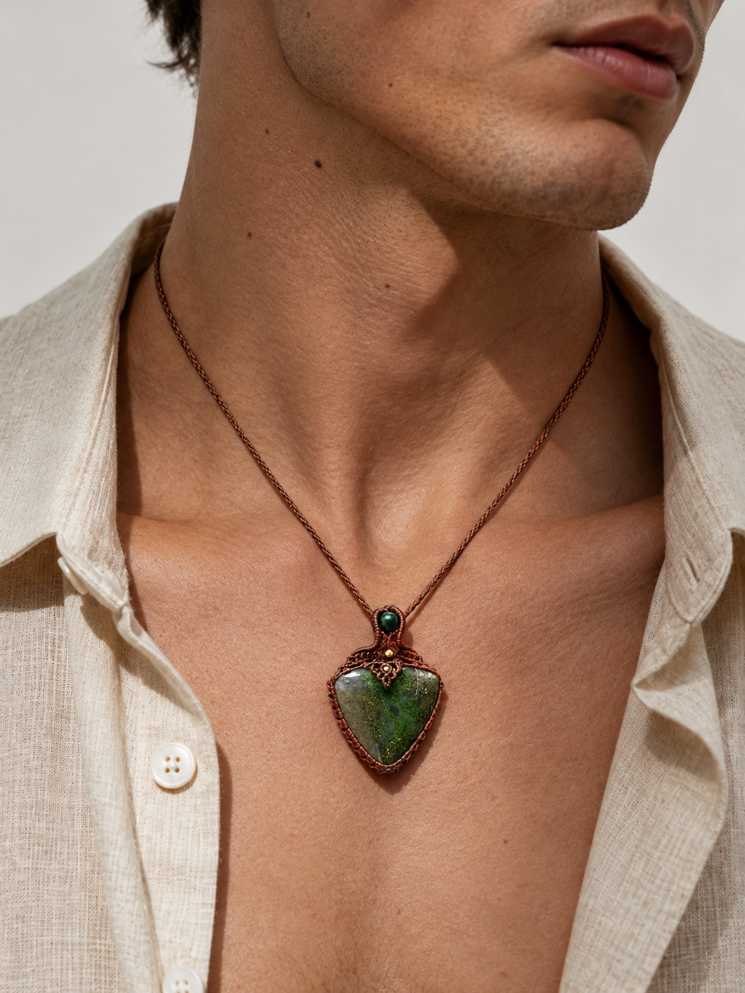 Mosagaat macramé ketting 