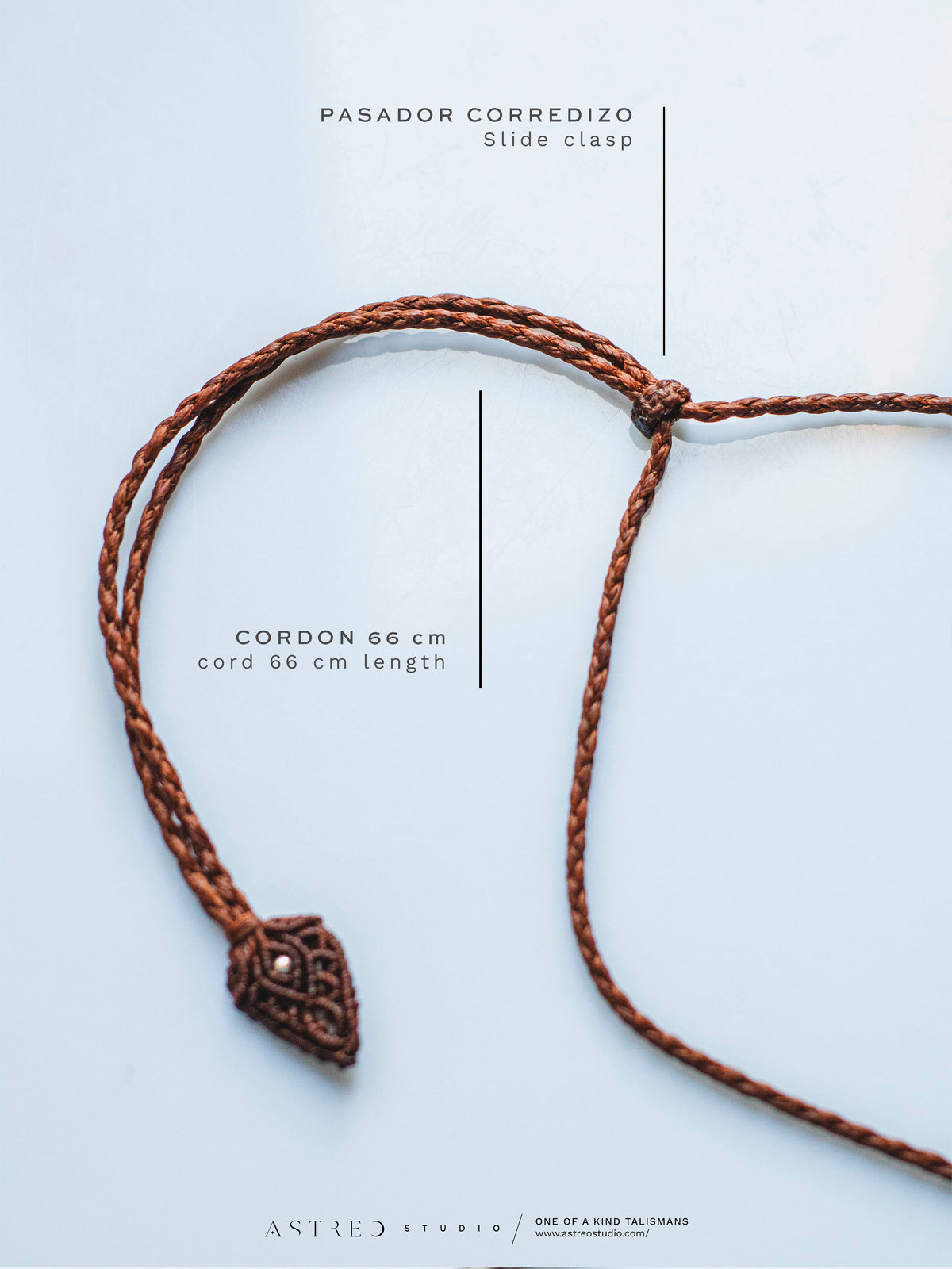 Macrame Necklace Master Quartz VI: Ghost with Amazonites.