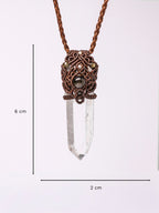 Macrame Necklace Master Quartz VI: Ghost with Amazonites.