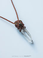 Macrame Necklace Master Quartz VI: Ghost with Amazonites.