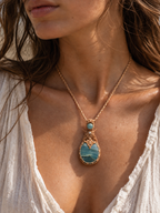 Collar Macrame Onix Cielo