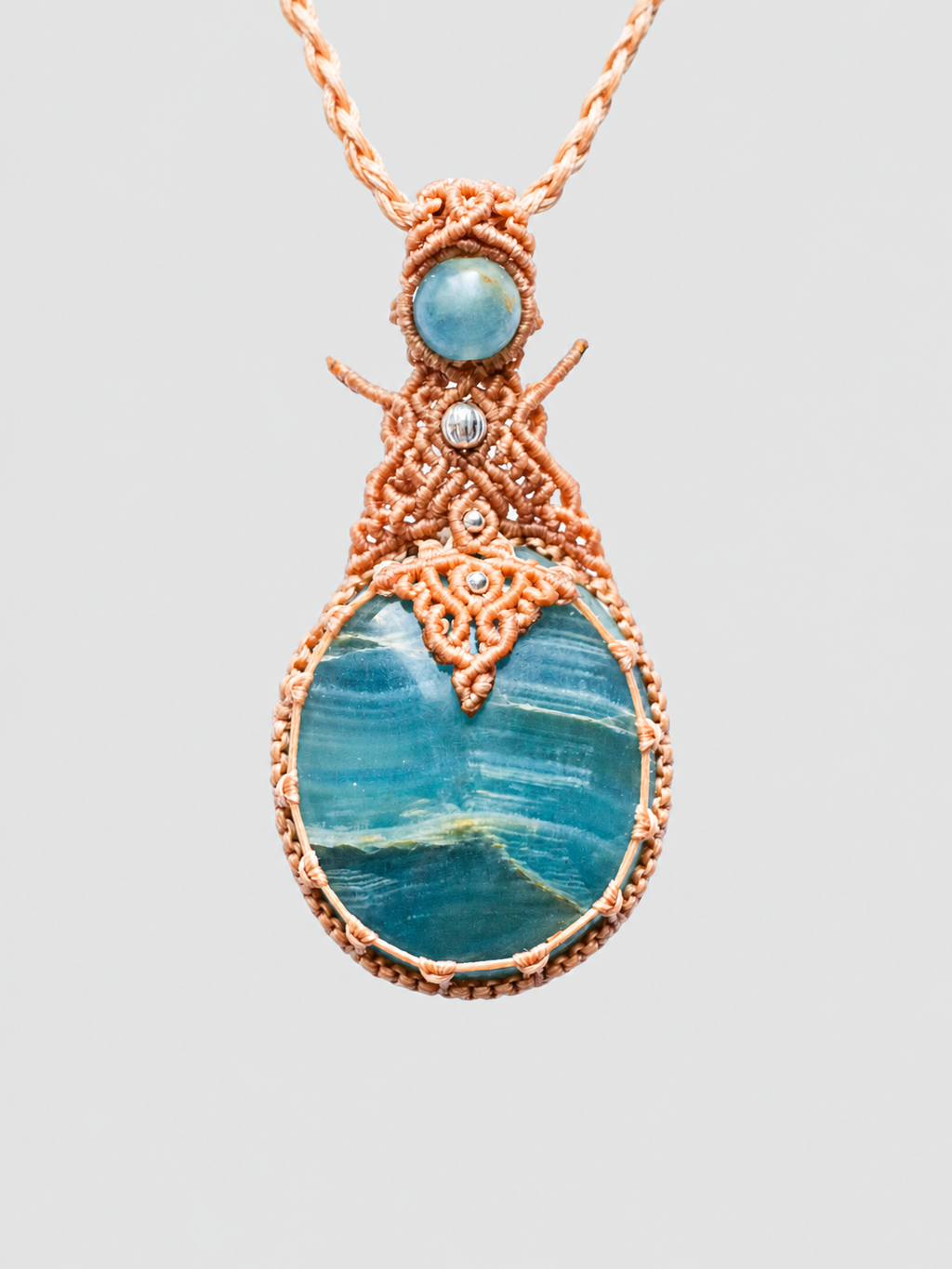 Collar Macrame Onix Cielo