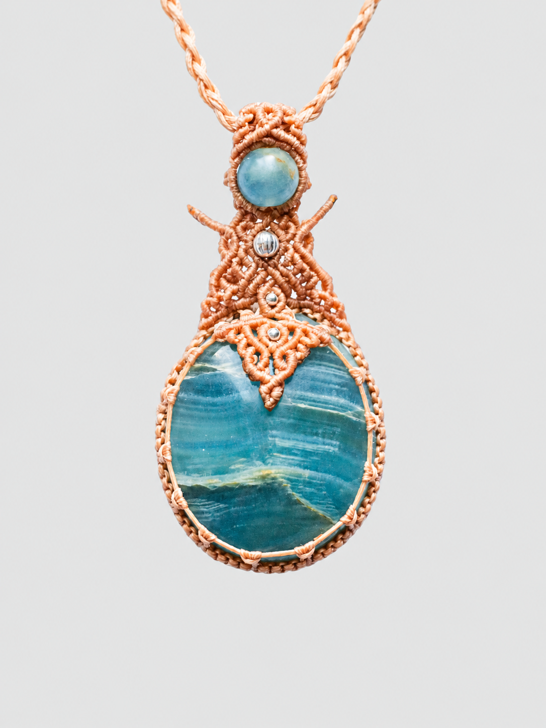 Collar Macrame Onix Cielo