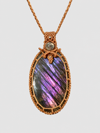 Macramé Labradoriet Ketting XL 