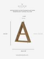 Estantería Altar Triangular para Minerales y Joyas: "Hilltop"
