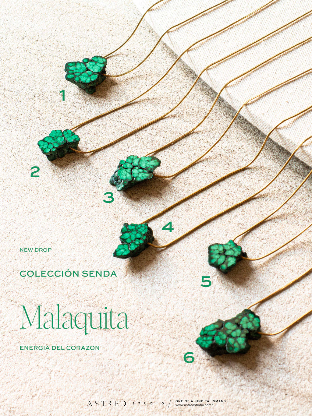 Collar Cadena con Malaquita