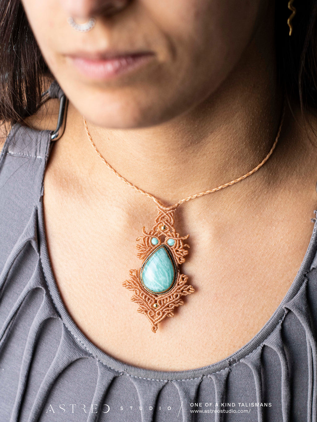 Collar Macramé Amazonita