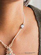 Aquamarine Macrame Necklace 