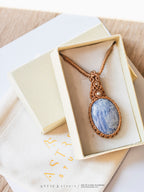 Tubular Kyanite Macrame Necklace