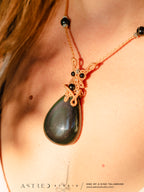 Rainbow Obsidian Macrame Necklace 