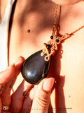 Rainbow Obsidian Macrame Necklace 