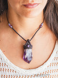Amethyst Macrame Necklace 