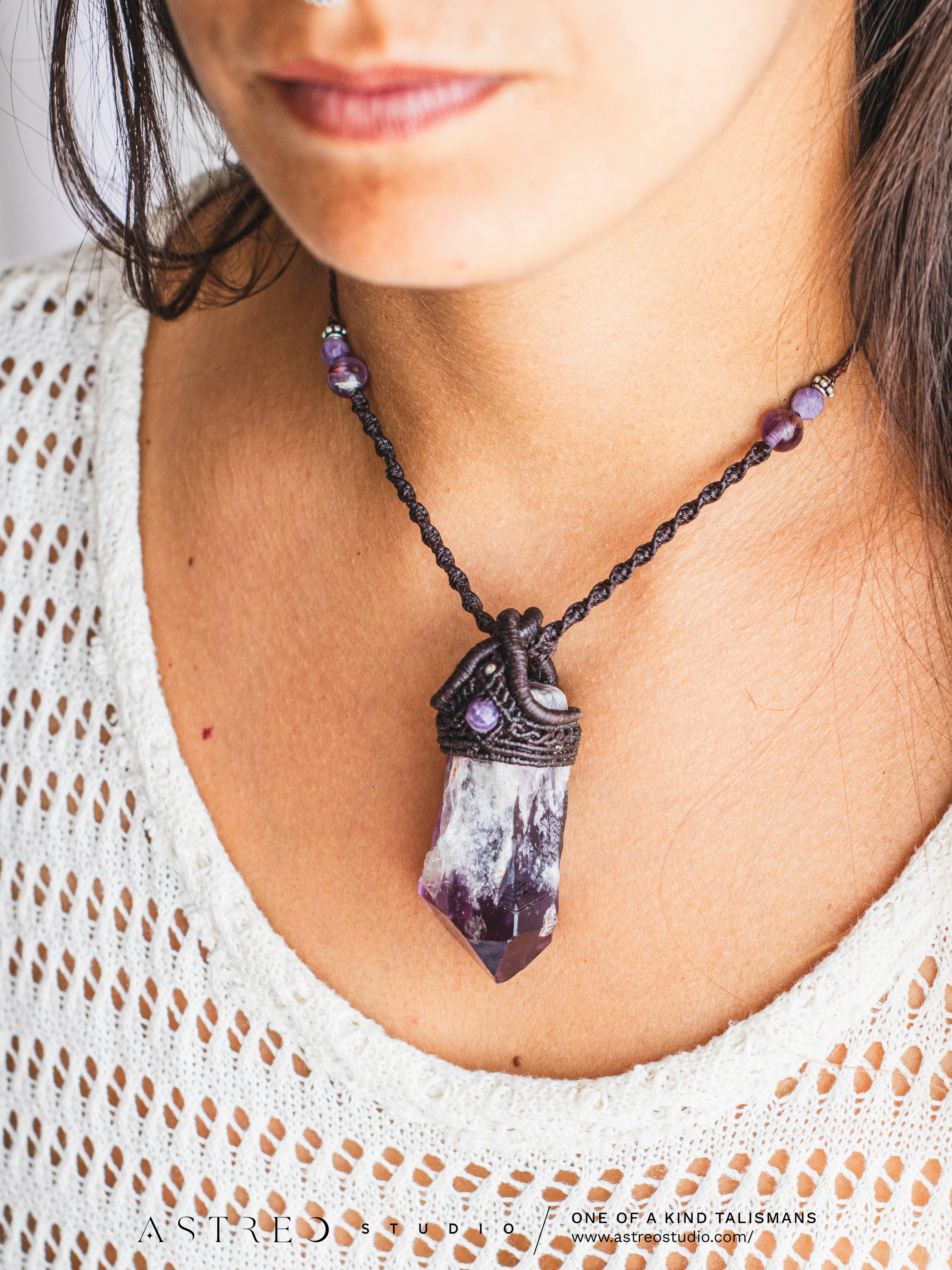 Collar Macrame Amatista