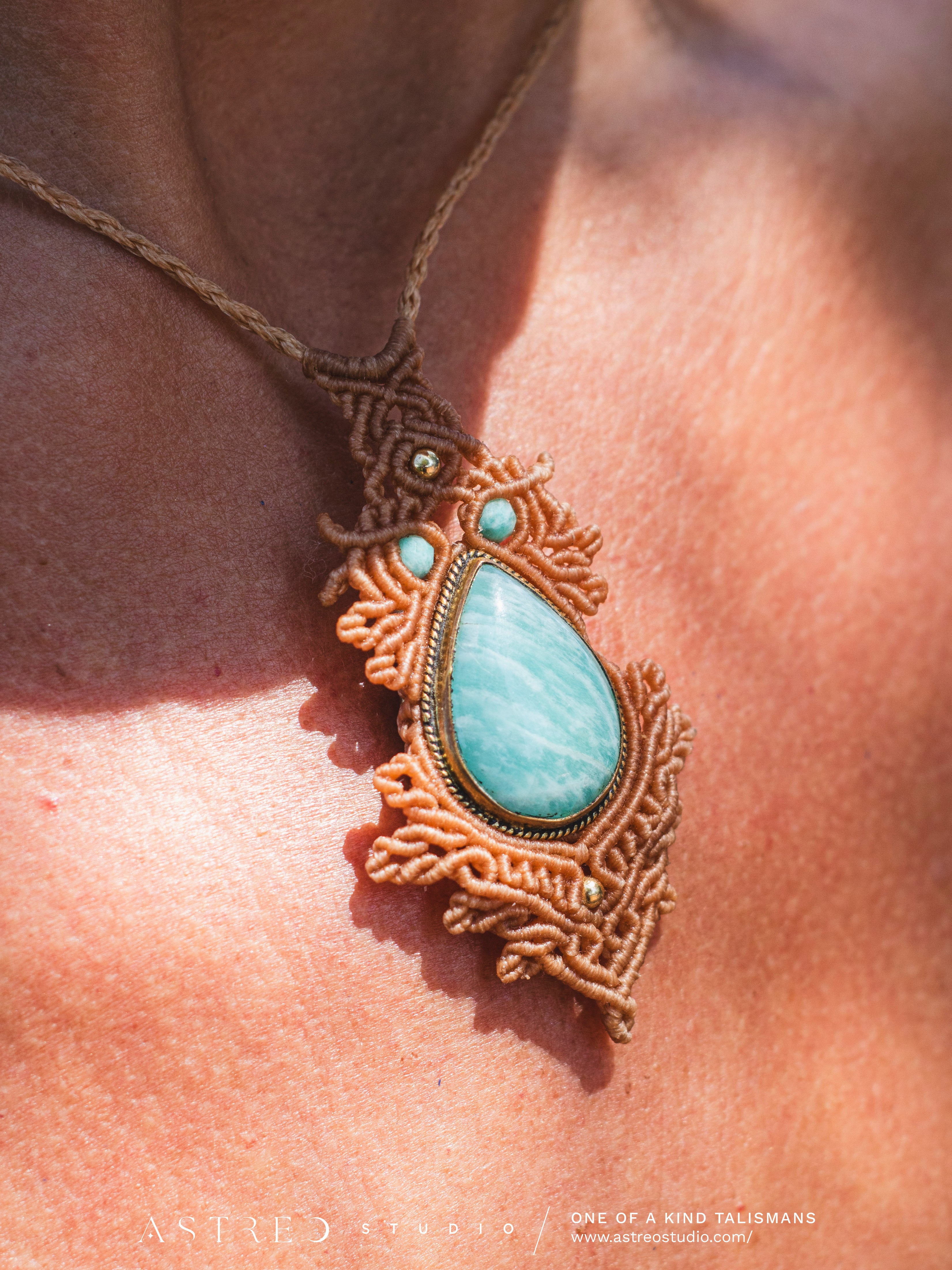 Collar Macramé Amazonita