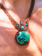 Macrame Chrysocolla Choker 