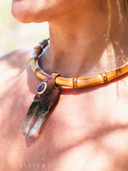 Collar Macrame Cuarzo con Clorita y Rubi Estrella