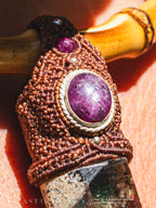 Collar Macrame Cuarzo con Clorita y Rubi Estrella