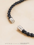 Macrame and Leather Necklace with A+++ Lemurian Quartz and Star Ruby