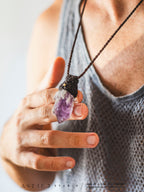 Amethyst Macrame Necklace 