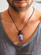 Amethyst Macrame Necklace 