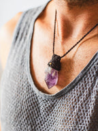 Amethyst Macrame Necklace 
