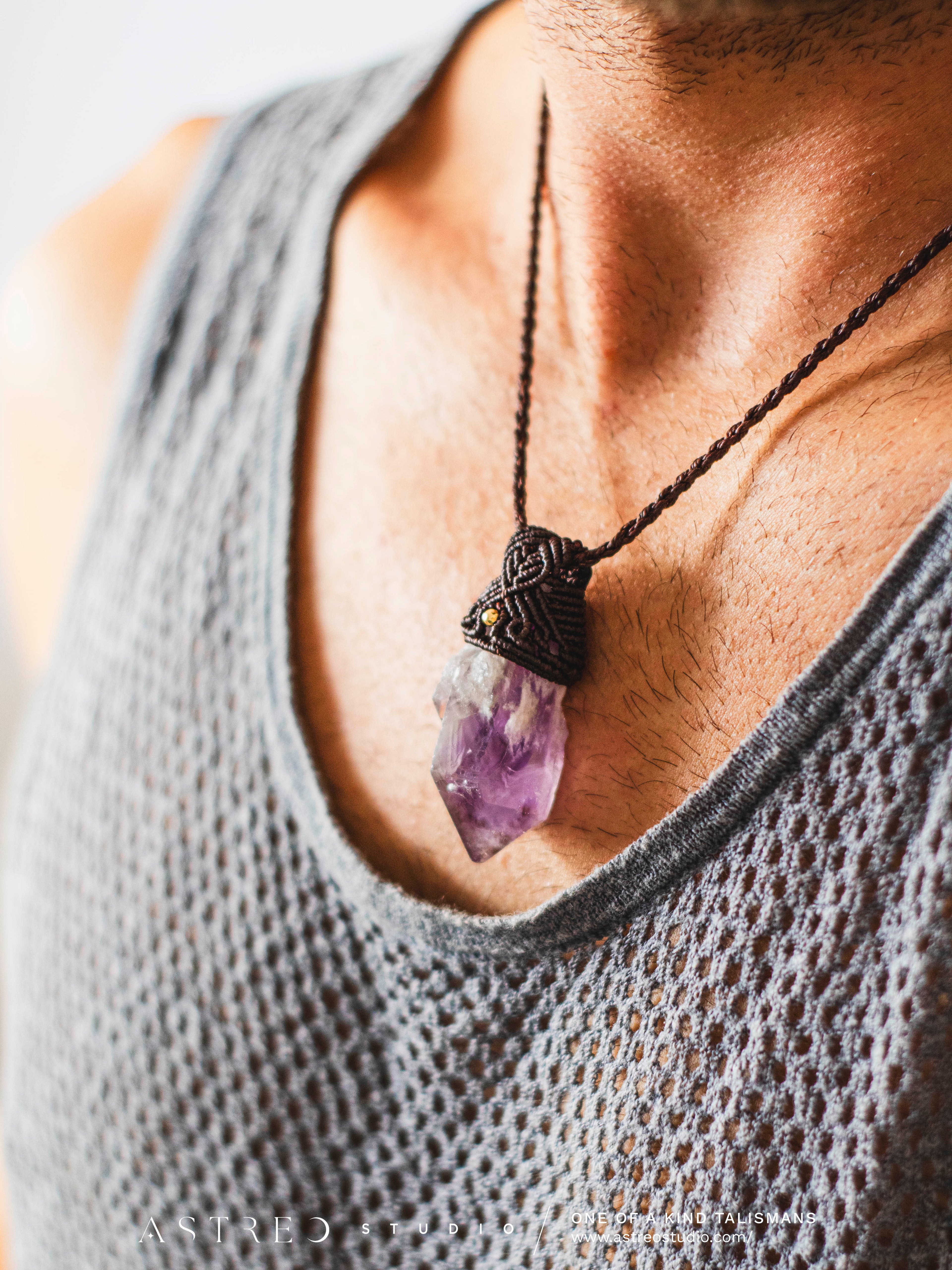 Collar Macrame Amatista