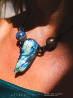 Macramé Labradoriet Ketting XL 