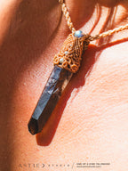 Collar Macrame Cuarzo Ahumado y Labradorita