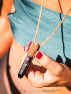 Collar Macrame Cuarzo Ahumado y Labradorita