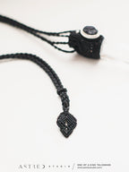 Macramé ketting met Alpenkwarts en zwarte toermalijn