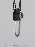 Macramé ketting met Alpenkwarts en zwarte toermalijn