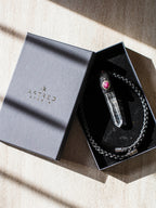 Macrame and Leather Necklace with A+++ Lemurian Quartz and Star Ruby