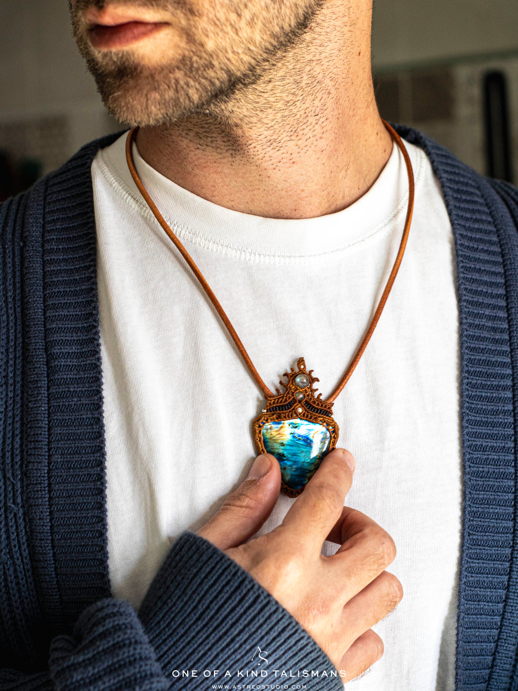 Macrame Labradorite Necklace XL 