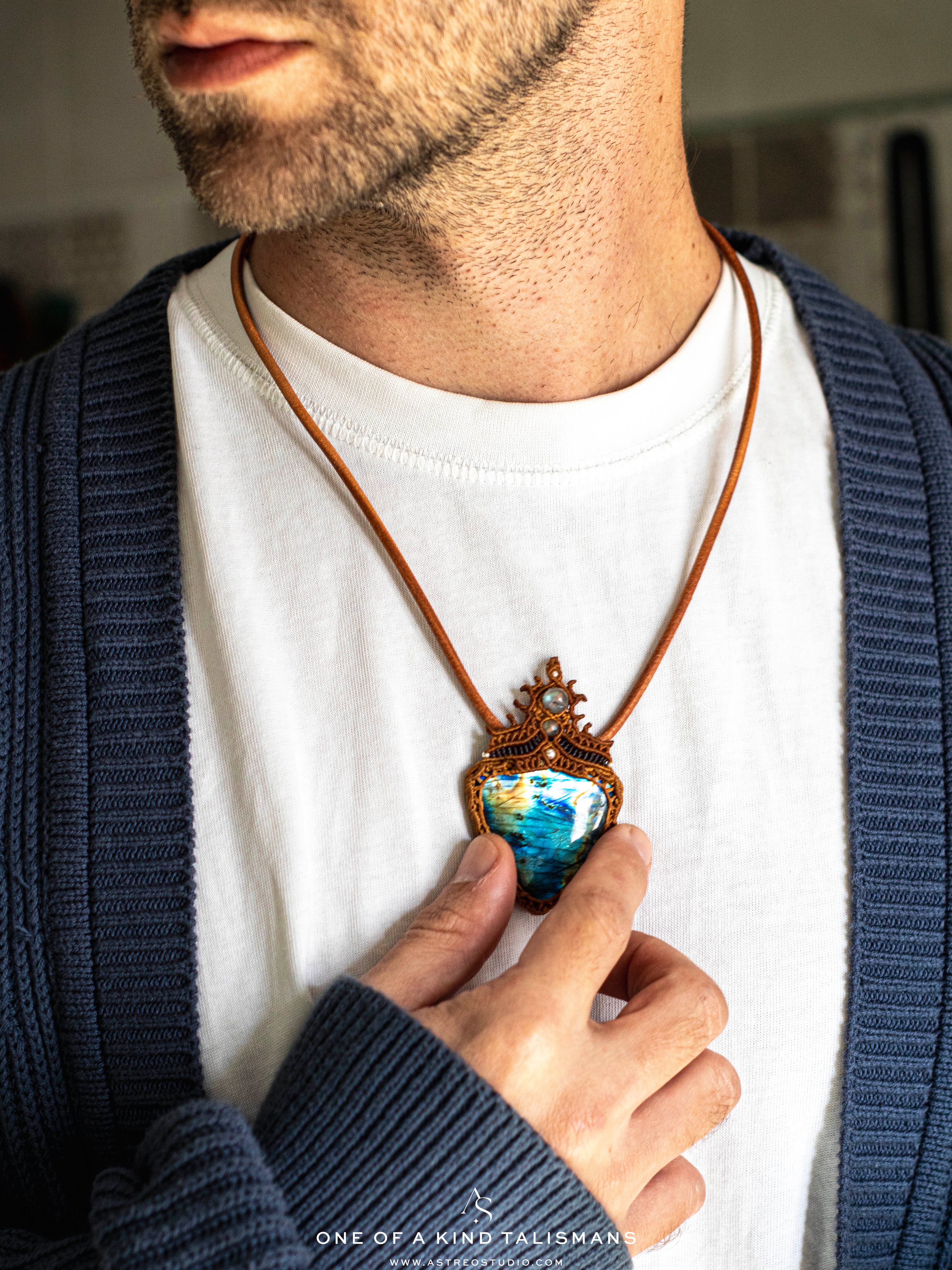 Macrame Labradorite Necklace XL 