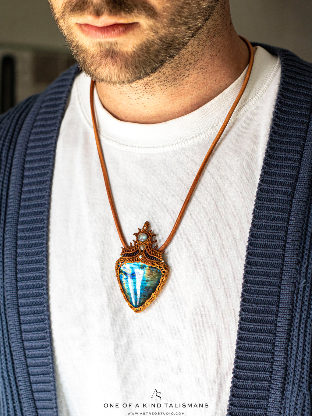 Macrame Labradorite Necklace XL 