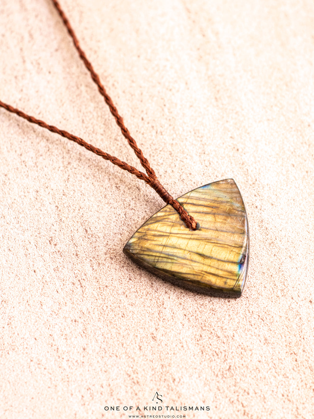 Macramé Labradoriet Ketting XL 