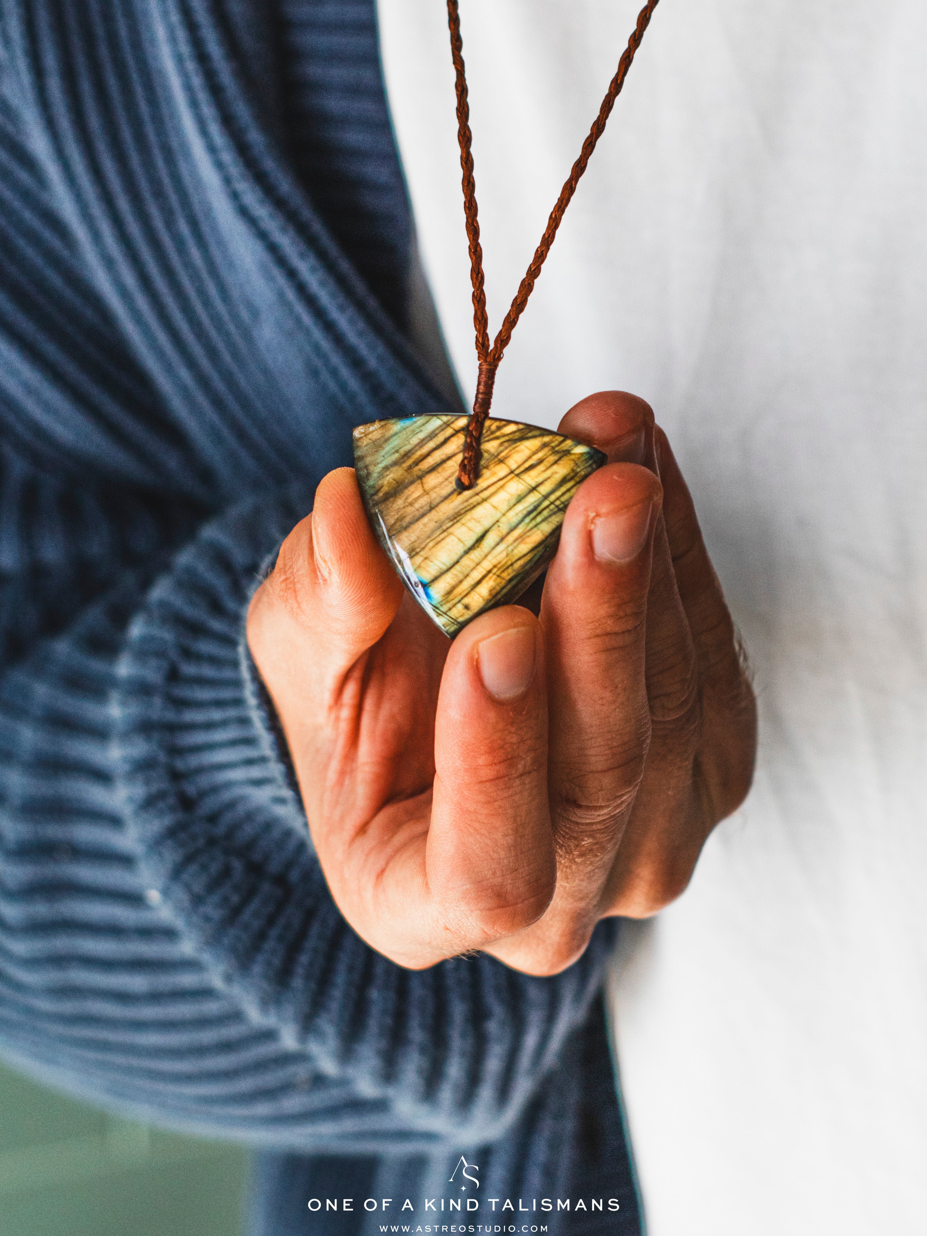 Macrame Labradorite Necklace XL 